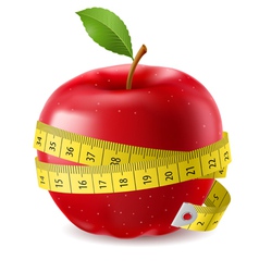 Red apple and measure tape vector image