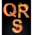 Burning letters QRS vector image