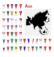 Asia flags and map vector image