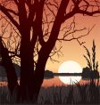 Sunset and tree vector image