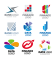Collection of logos for banks and finance c vector image