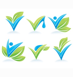 Drop and leaves vector image