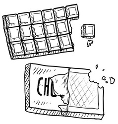 Doodle chocolate bars candy vector image