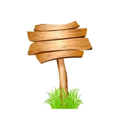 Wooden sign in grass vector image