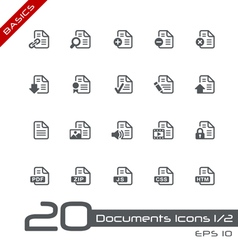 Documents Icons Basics vector image