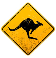 Kangaroo Vintage Sign vector image