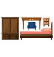 Bedroom furnitures vector image
