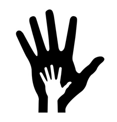 Parent hand with baby hand vector image