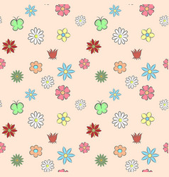 Seamless flower pattern vector image