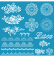 Set of lace ribbons flowers vector image