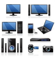 Computers icon set vector image