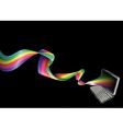 Rainbow laptop background vector image