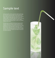 Cold drink on green background vector image