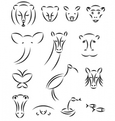 Animal illustrations vector image