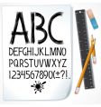 Drawn alphabet vector image