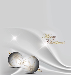 Silver elegant christmas background with christmas vector image