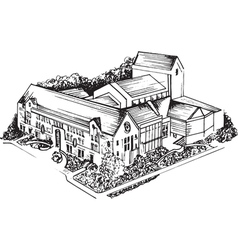 Old University Sketch vector image