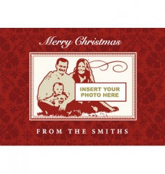 Christmas photo frame card vector image