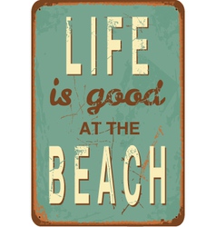 Vintage metal sign vector image