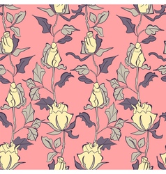 Seamless background with roses flowers vector image
