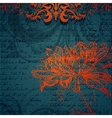 Autumn bright vintage background with flower vector image