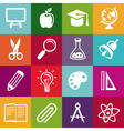 Seamless pattern with education icons vector image