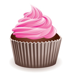 Pink cupcake vector image
