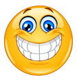 Big smile emoticon vector image