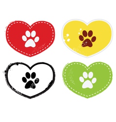 Paw print icons vector image