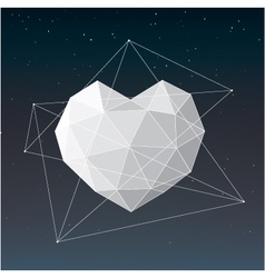 White geometrical heart background vector image