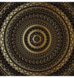 Gold Mandala Indian decorative pattern vector image
