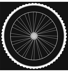 Bike wheel - isolated on black background vector image