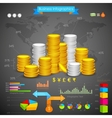 Coin Bar graph Business Infograph vector image