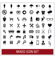 Mixed icon set vector image