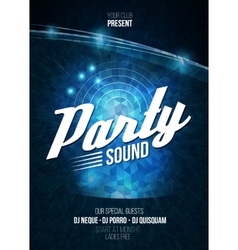 Night Disco Party Poster Background Template - vector image