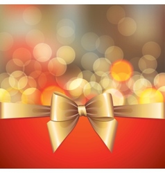 Gold blurred lights and bow vector image