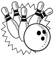 Doodle bowling vector image