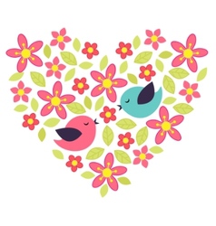 Flower heart vector image