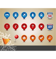Gps and map icon set vector image