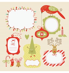 Set of Christmas and new year elements vector image
