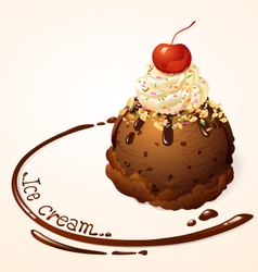 Ice cream ball Choc chip vector image