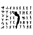 Silhouette people jumping dance vector image