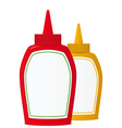 Ketchup and mustard bottles Ketchup and mustard bottles vector image