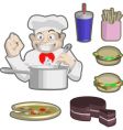 Chef and food vector image