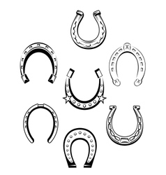 Set of horseshoe icons vector image