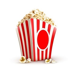 Paper bag full of popcorn vector image