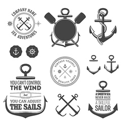 Set of nautical labels icons and design elements Set of nautical labels icons and design elements vector image