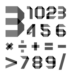 Font from a paper transparent tape - Numerals vector image