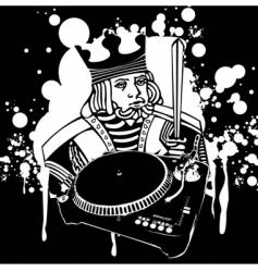 King Dj graffiti vector image