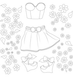 Collection of summer clothes vector image